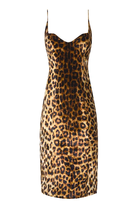 Weekend Offers You Love Leopard Velvet Midi Dress