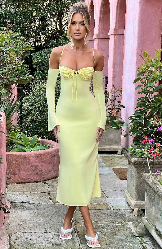 Weekend Deal Fest Dulce Midi Dress - Lemon