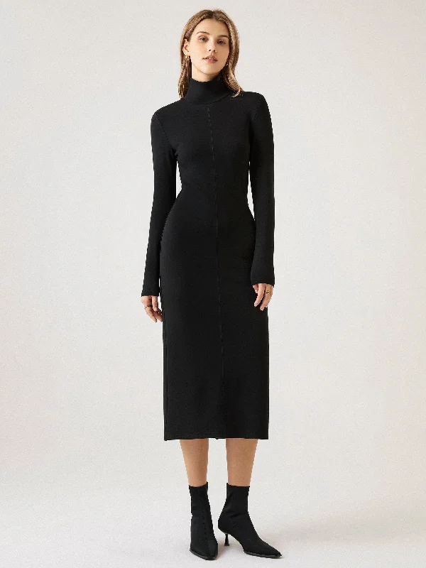 Turtleneck Midi Dress