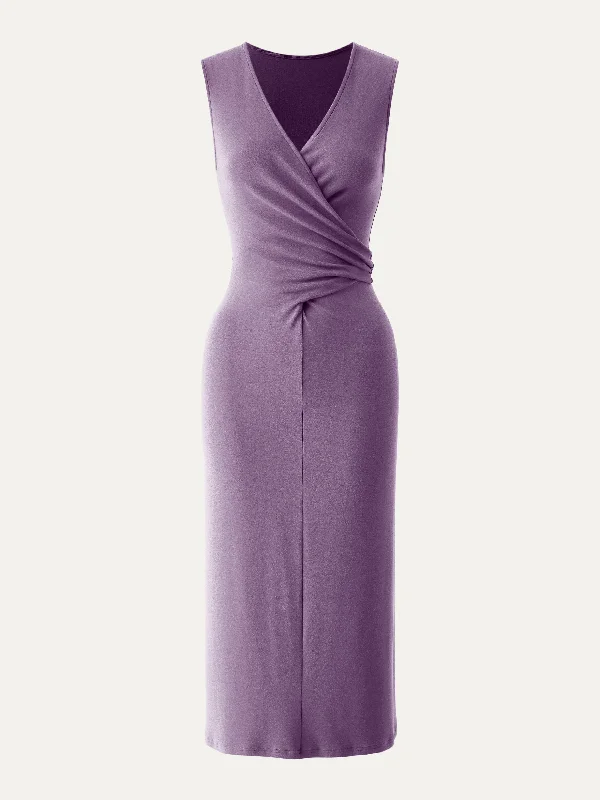 Weekend Super Sale Wrap Midi Tank Dress