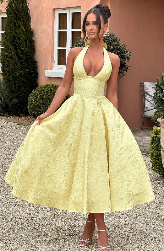 Weekend Savings Bonanza Effie Midi Dress - Lemon