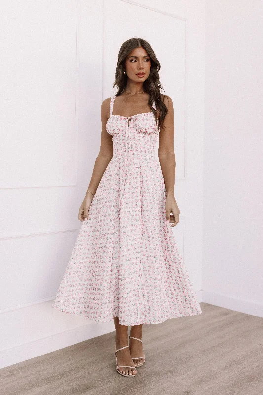 Weekend Special Bargains Elodie Midi Dress - Pink Floral