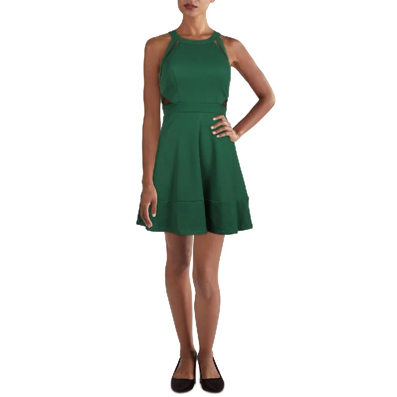 Weekend Special Shopping Event Emerald Sundae Womens Juniors Halter Mini Fit & Flare Dress