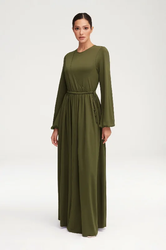 Weekend Sale Marathon Emma Jersey Elastic Waist Maxi Dress - Khaki Green