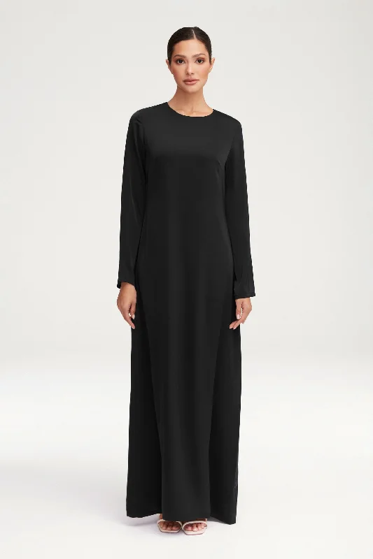 Weekend Discount Rush Essential Inner Slip Satin Maxi Dress - Black