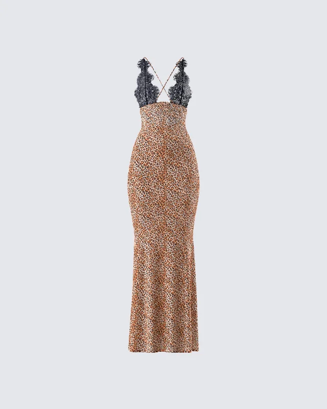 Evodie Leopard Print Maxi Dress