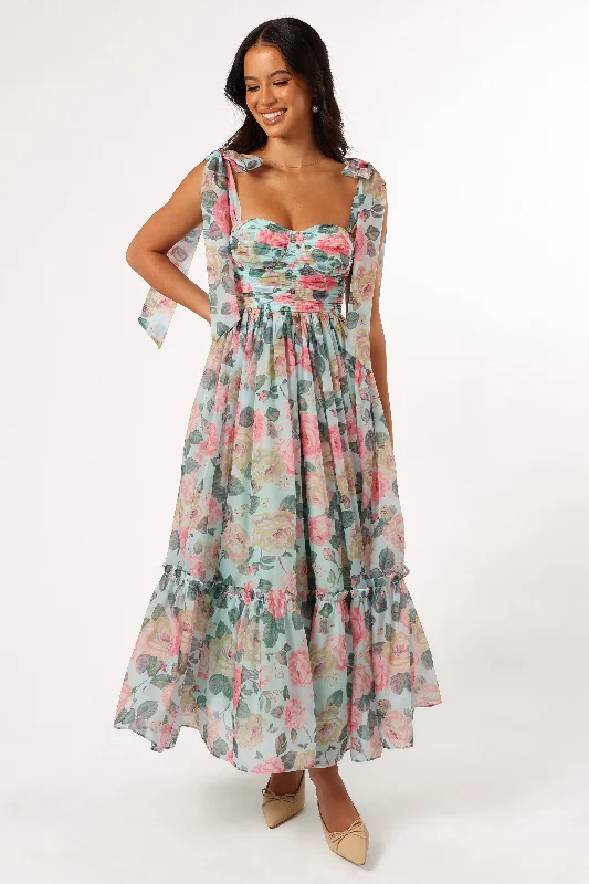 Shop & Save Now Floret Midi Dress - Blue Multi