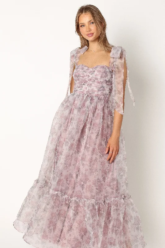 Seasonal Discounts Floret Midi Dress - Dark Purple