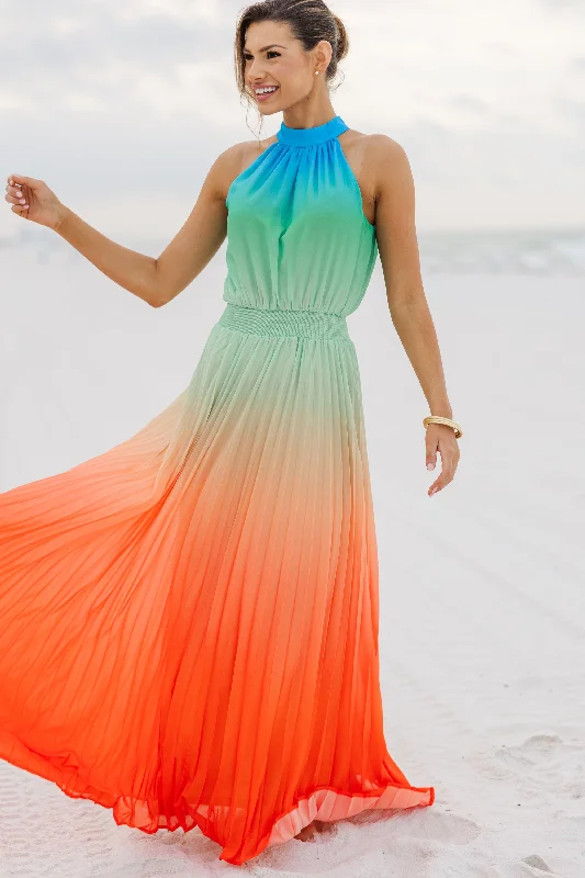 Weekend Only Savings Front And Center Orange Ombre Maxi Dress