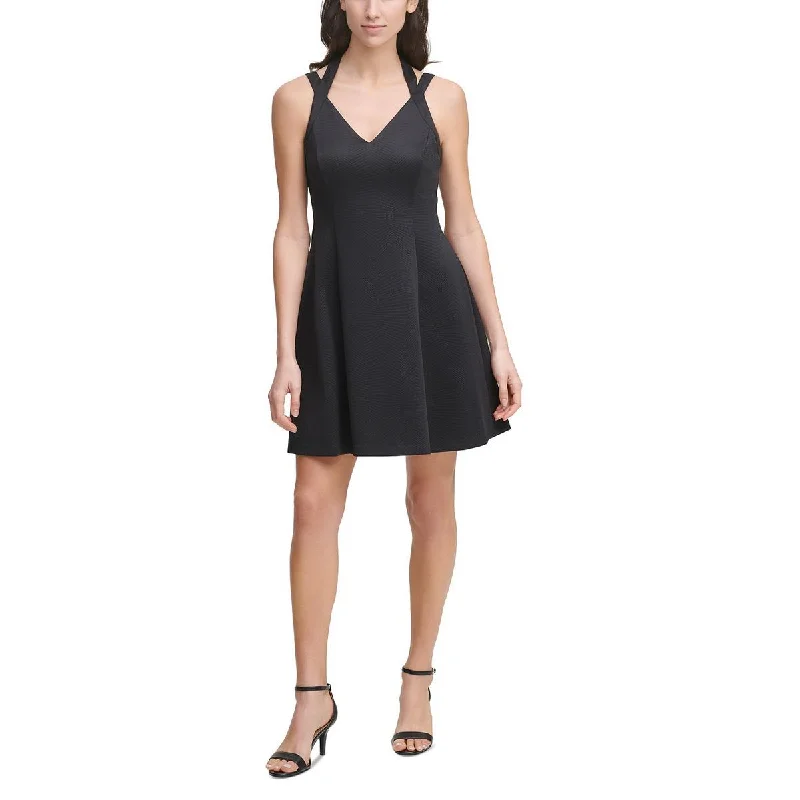 Hot Savings Alert Guess Womens Scuba Embossed Fit & Flare Dress