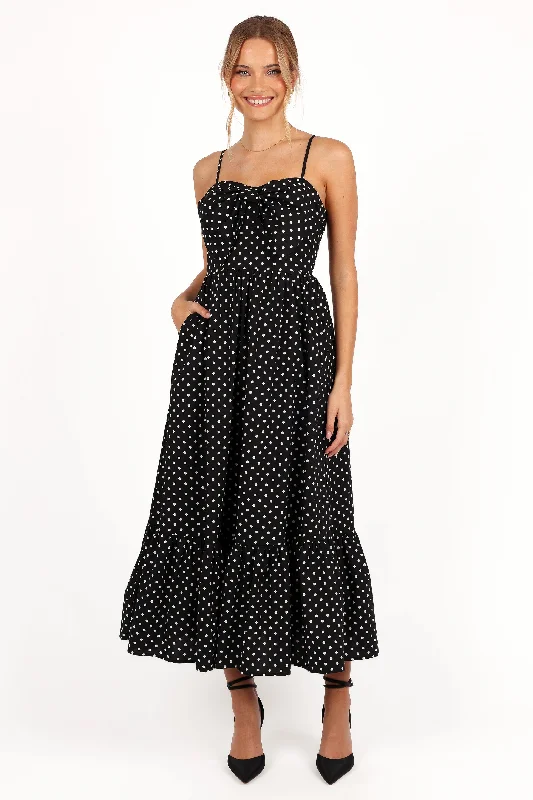 Weekend Special Hailee Maxi Dress - Black Polka Dot