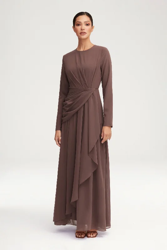 Best Prices This Week Huda Chiffon Maxi Dress - Deep Taupe