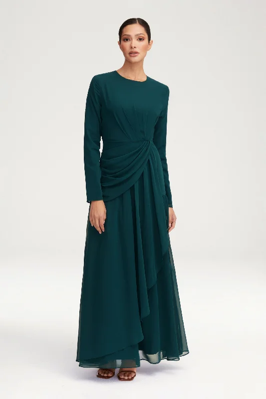 Super Price Drop Huda Chiffon Maxi Dress - Teal