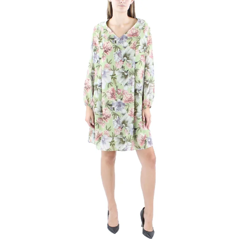 Weekend Bargain Blast INC Womens Plus Chiffon Printed Shift Dress