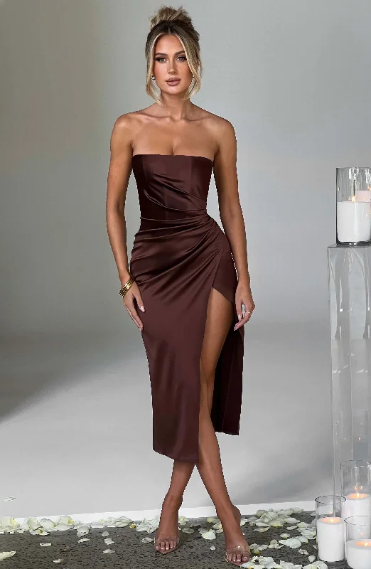 Flash Shopping Deal Inez Midi Dress - Chocolate