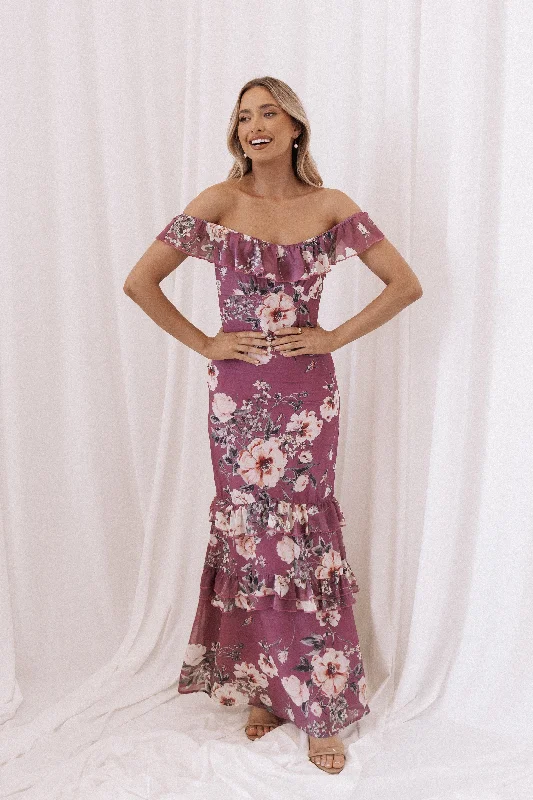 Massive Sale Event Irelynn Maxi Dress - Dark Rose Floral