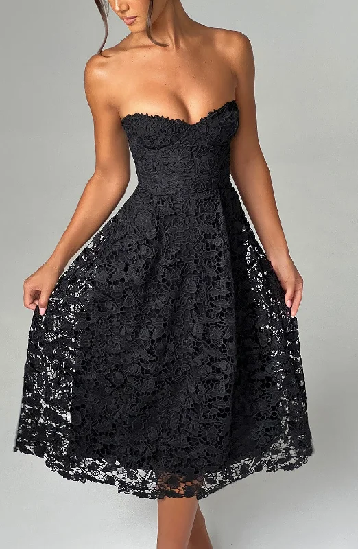 Big Sale Event Ishani Midi Dress - Black