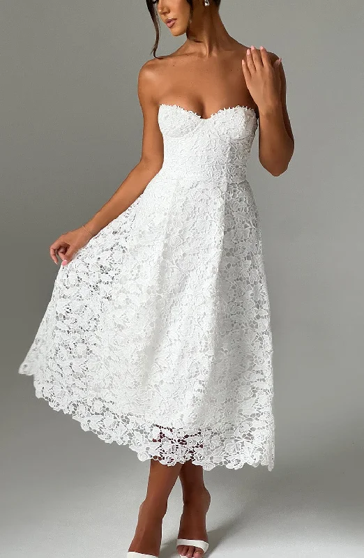 Exclusive Discounts Just for You Ishani Midi Dress - Ivory