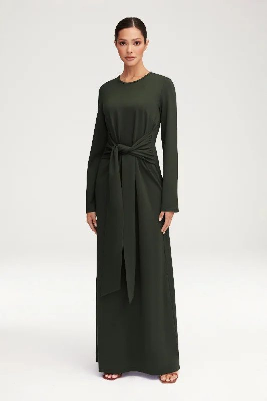 Weekend Big Savings Jersey Tie Front Maxi Dress - Dark Cactus