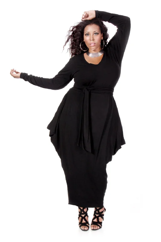 Weekend Flash Savings Long Sleeved Slouch Maxi Dress