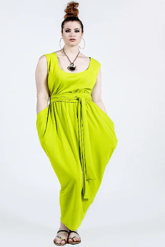 Weekend Price Drop Frenzy Sleeveless Scoop Neck Slouch Maxi Dress- JIBRI