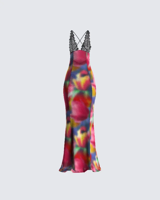 Juliana Floral Print Maxi Dress