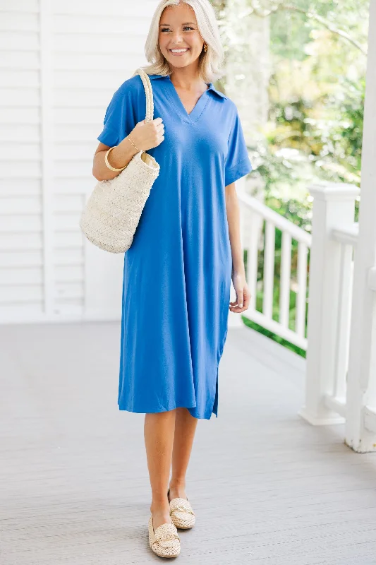 Only for You Just The Beginning Royal Blue Midi Dress