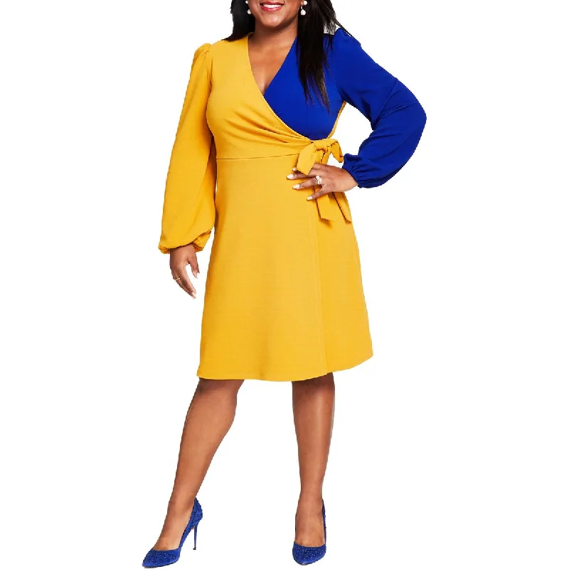 Massive Sale Event Kasper Womens Surplice Ruched Sheath Dress