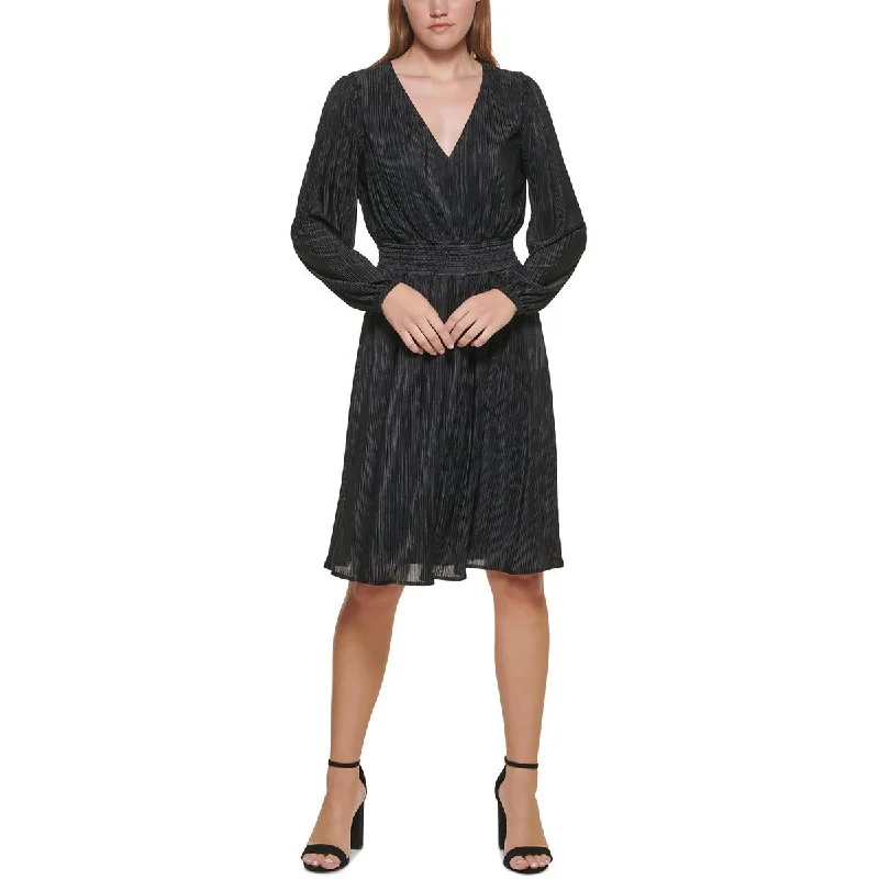 Weekend Only Sale Kensie Dresses Womens Chiffon Smocked Sheath Dress