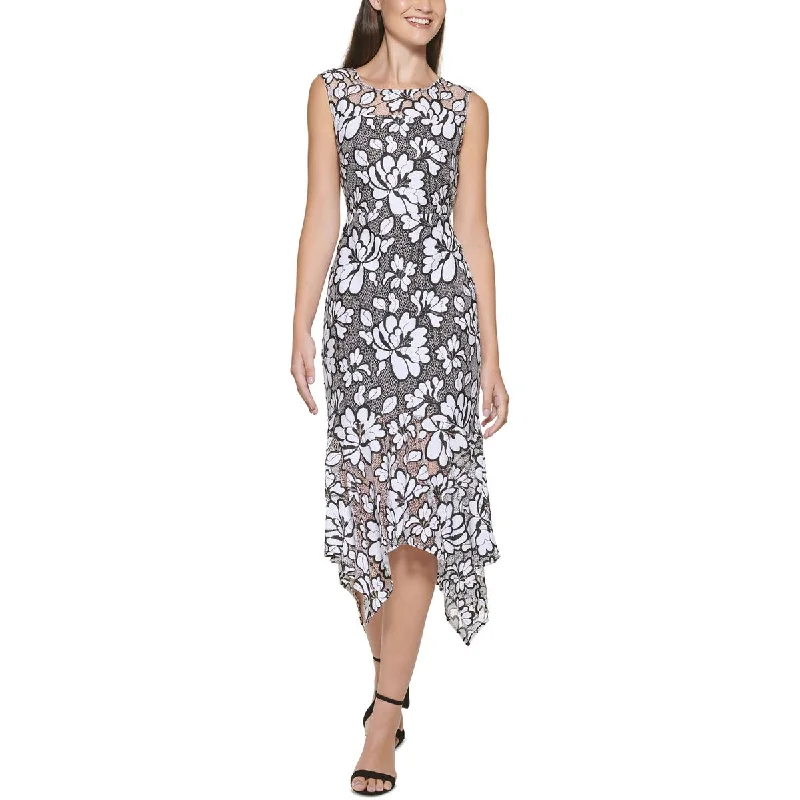 Kensie Dresses Womens Floral Midi Fit & Flare Dress