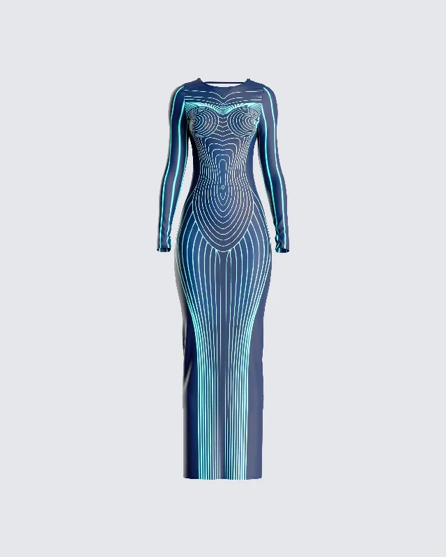 Weekend Flash Offers Larisa Body Print Knit Maxi Dress