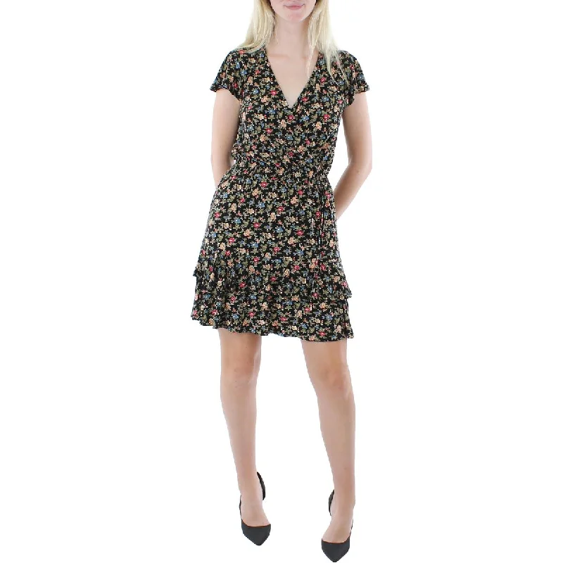 Shop & Save Big Lauren Ralph Lauren Womens Tiered Knee-Length Midi Dress