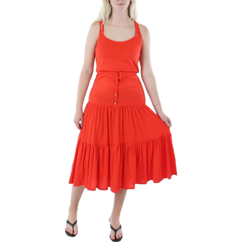 Shop & Save More Lauren Ralph Lauren Womens Tiered Sleeveless Midi Dress