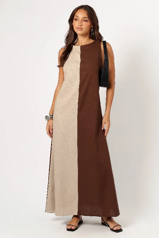 Big Discount Event Lindi Maxi Dress - Brown/Beige