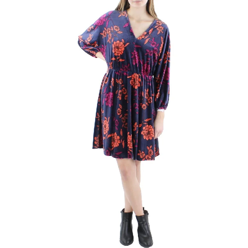 Limited-Time Bargains London Times Womens Petites Velvet Midi Fit & Flare Dress