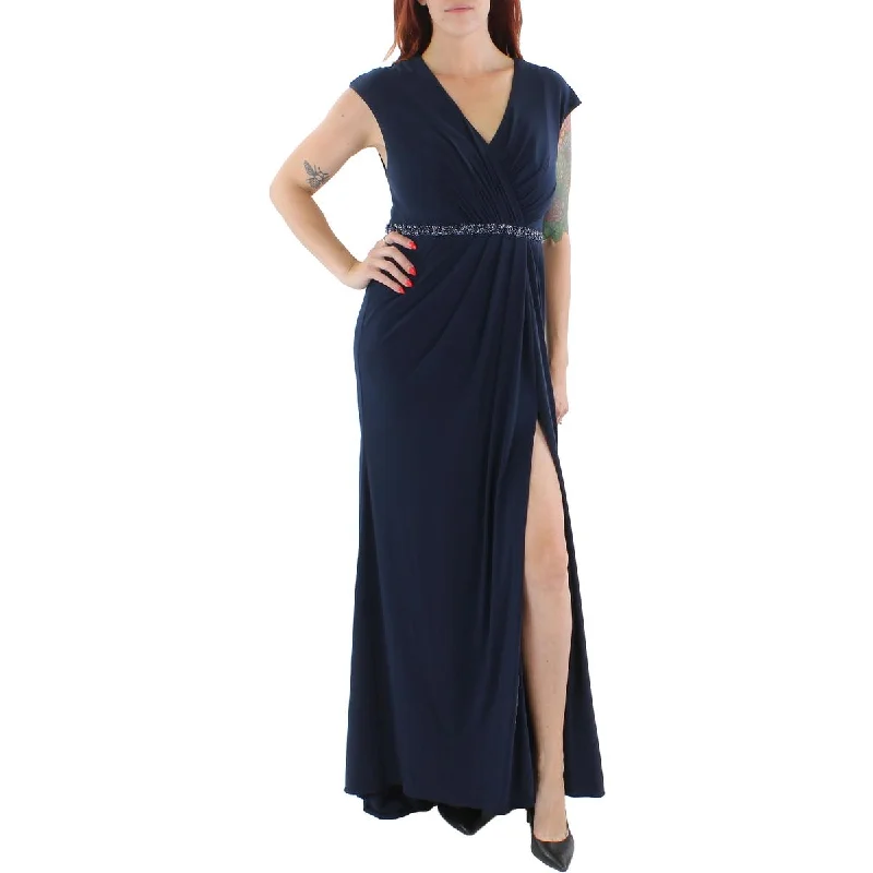 Weekend Price Drop Event Mac Duggal Womens Faux Wrap Long Evening Dress