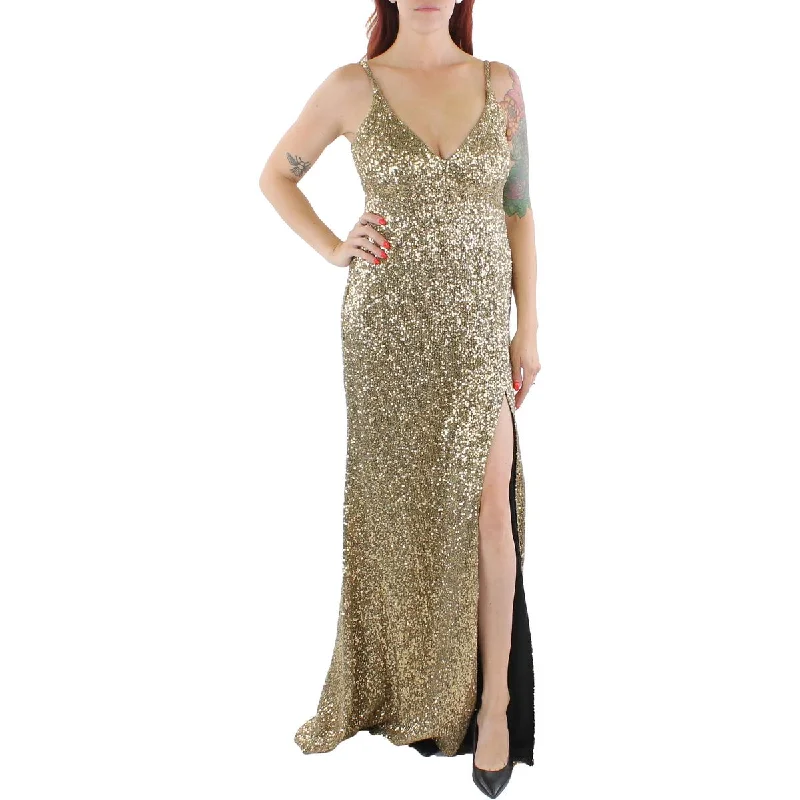 Weekend Top Offers Mac Duggal Womens Metallic Long Slip Dress
