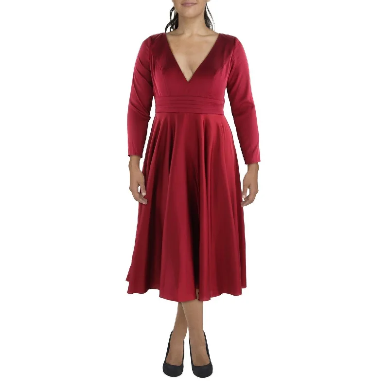 Massive Price Cuts Mac Duggal Womens Plus Satin Midi Cocktail and Party Dress