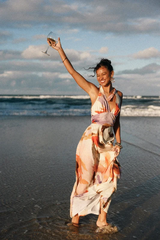 Weekend Deals You’ve Been Waiting For Marie Halterneck Maxi Dress - Multi