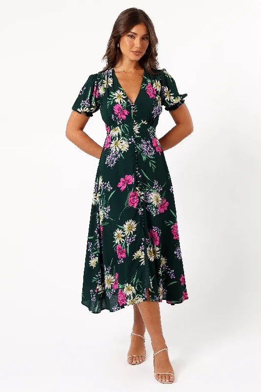 Special Shopping Event Mazie Floral Midi Dress - Eden Florals