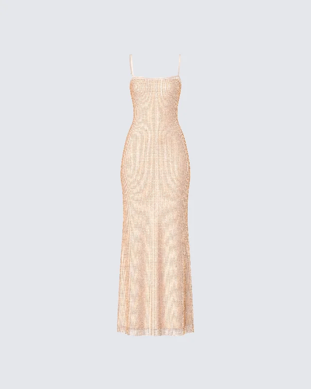 Michal Gold Sequin Maxi Dress