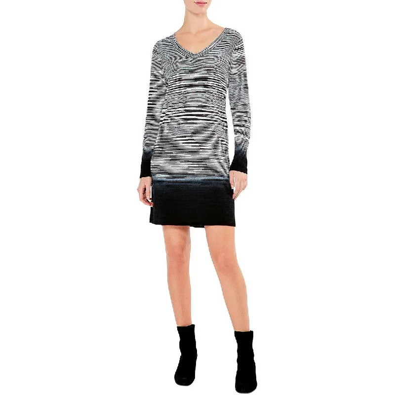 Weekend Bargain Shopping Nic + Zoe Womens Striped Knee Sweaterdress