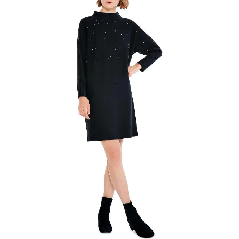Weekend Price Slash Day Nic + Zoe Womens Twinkle Embellished Mini Sweaterdress