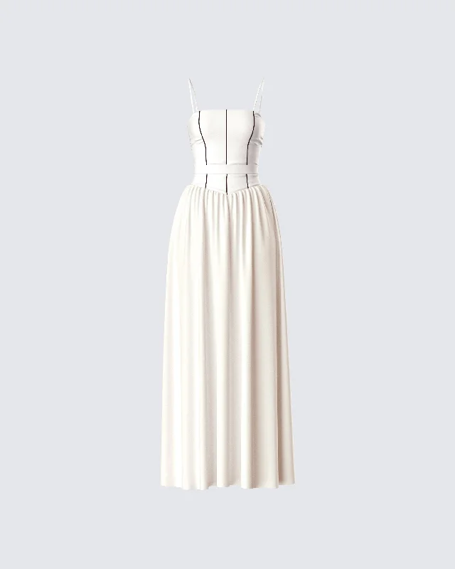 Nya Ivory Cotton Maxi Dress