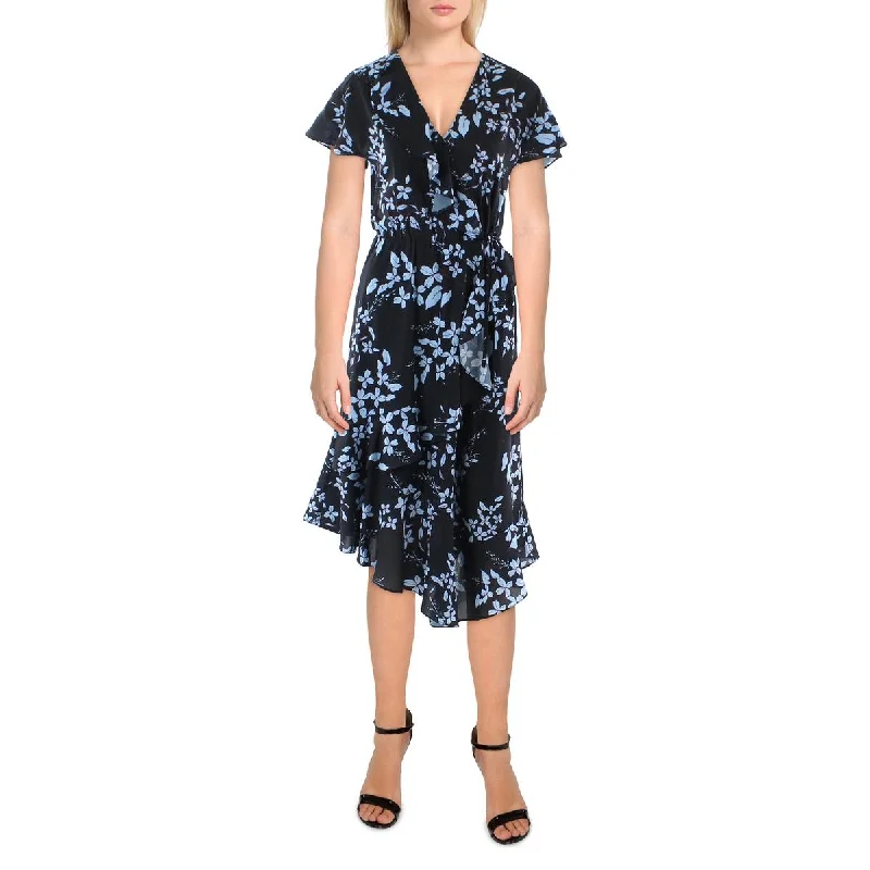 Shop More, Save More Parker Womens Faux Wrap Midi Wrap Dress