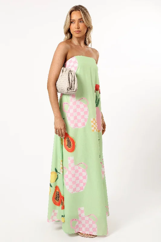 Weekend Flash Markdown Piccolo Strapless Maxi Dress - Green Papaya