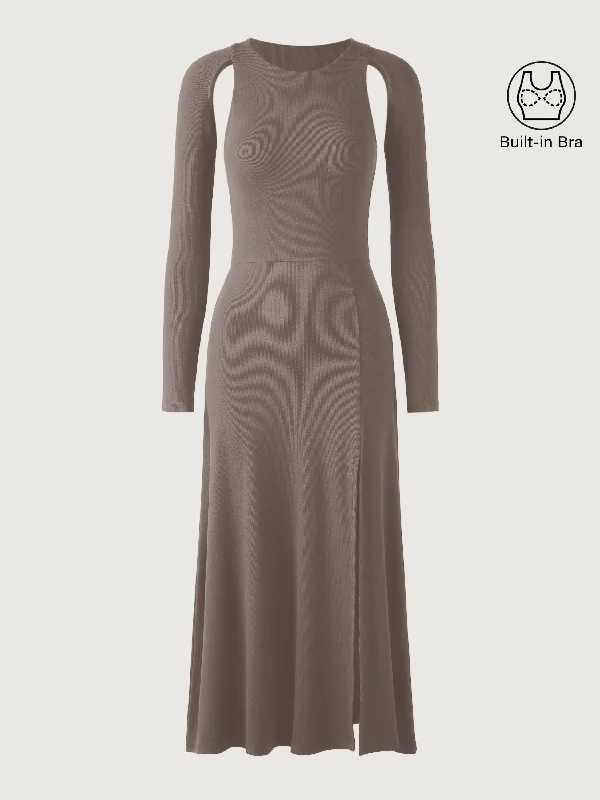 Weekend Flash Savings Versatile Styling Brami Midi Dress with Slit