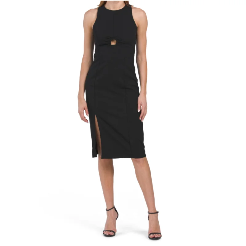 RACHEL RACHEL ROY Women's Riley Keyhole Front Side Slit Midi Dress