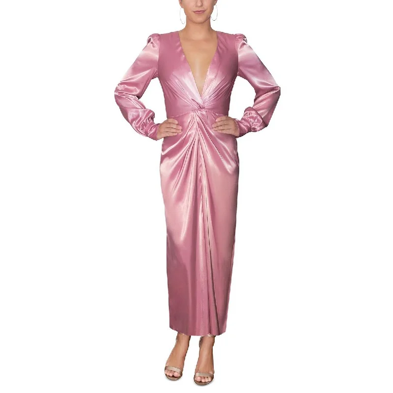 Weekend Exclusive Bargains Rachel Rachel Roy Womens Nataliya Satin Cuff Sleeve Sheath Dress