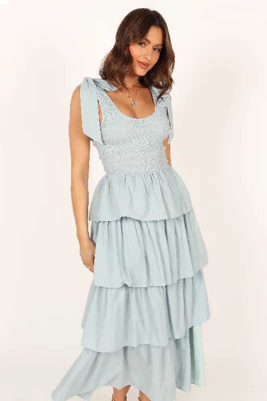Limited-Time Discount Raphael Tiered Maxi Dress - Blue